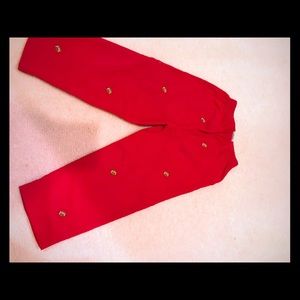 Toddler Boy dress pants with footballs.